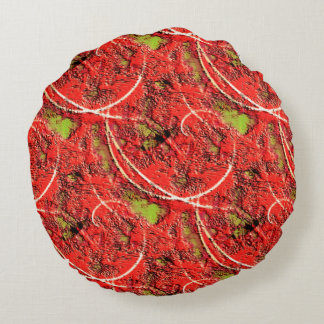 Textur in einigen lebendigen Korallen mit Tee-grün Rundes Kissen