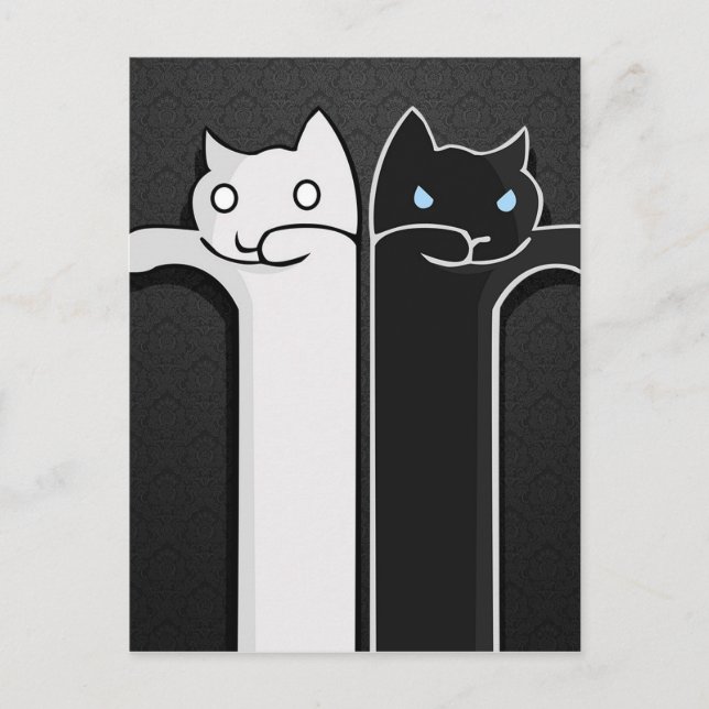 Textur Katzen Schwarz-weiß Postkarte (Vorderseite)