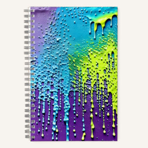 Textur Lila blaue Neon Paint Tropfen Abstrakt Notizbuch
