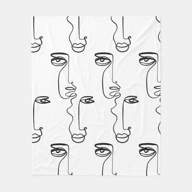 Textur mit abstrakten Gesichtern. Eine durchgehend Fleecedecke (Vorderseite)