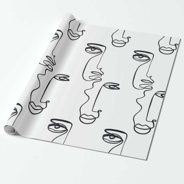 Textur mit abstrakten Gesichtern. Eine durchgehend Geschenkpapier (Ungerollt)