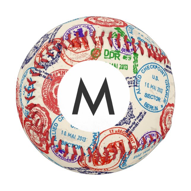 Textur mit echten Briefmarke. Baseball (Vorderseite Links)