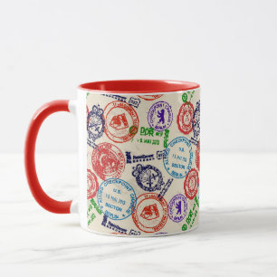 Textur mit echten Briefmarken. Tasse