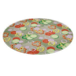 Textur mit Scheiben von Gemüse Schneidebrett