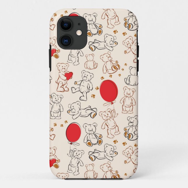 Textur mit Teddybären Case-Mate iPhone Hülle (Rückseite)