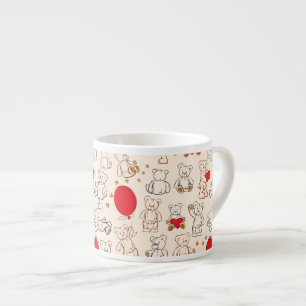 Textur mit Teddybären Espressotasse
