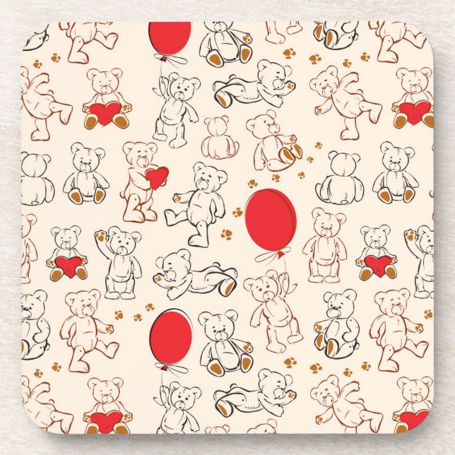 Textur Mit Teddybären Getränkeuntersetzer (Vorderseite)