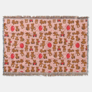 Textur mit Teddybären, Herzen Decke