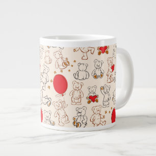 Textur mit Teddybären Jumbo-Tasse