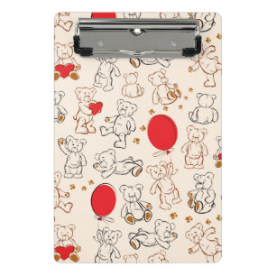 Textur mit Teddybären Mini Klemmbrett