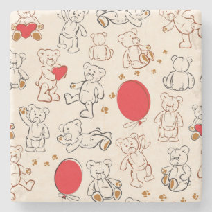 Textur Mit Teddybären Steinuntersetzer