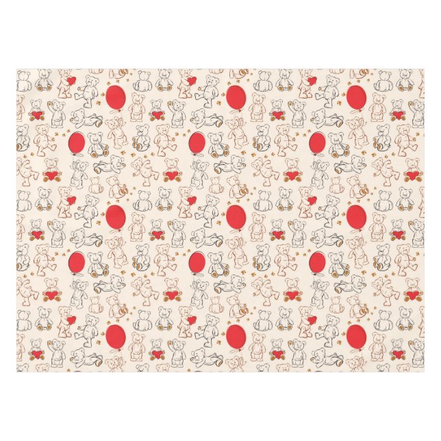 Textur Mit Teddybären Tischdecke (Vorderseite (Horizontal))