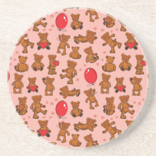 Textur mit Teddybären und Herzen Getränkeuntersetzer