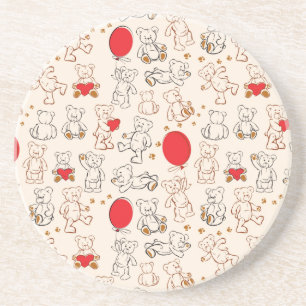 Textur mit Teddybären Untersetzer