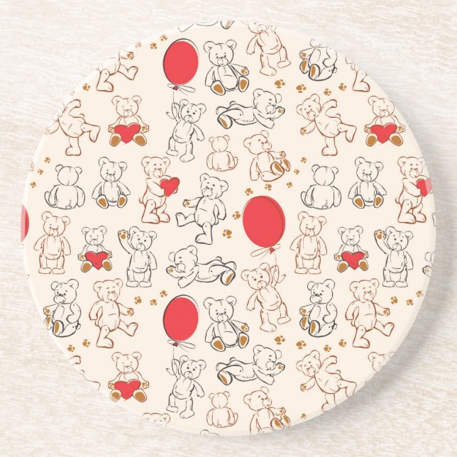 Textur mit Teddybären Untersetzer (Vorne)