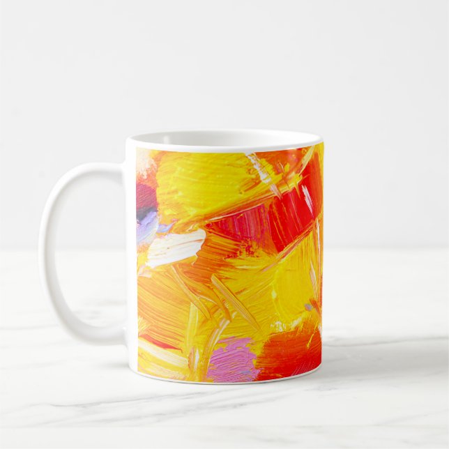 Textur Öl Malerei Frucht Farbe bunte Flora Kaffeetasse (Links)