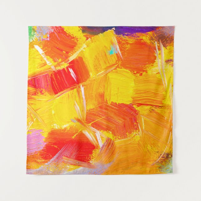 Textur Öl Malerei Frucht Farbe bunte Flora Wandteppich (Vorderseite)