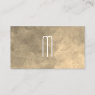 Textur Sepia Aquarellfarbenmonogramm Visitenkarte