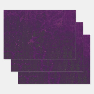 Textur Tief Lila Grün Rustikale Vintage Grunge Geschenkpapier Set