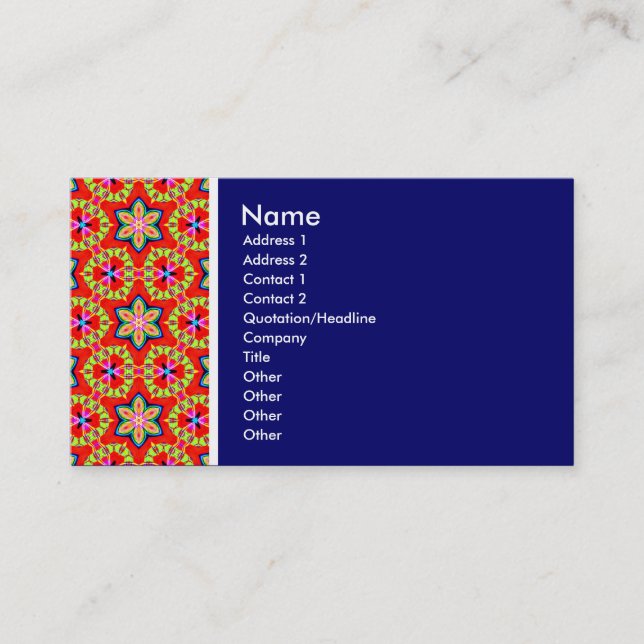 Textur Tone - Terrazzo 03 - Deep Blue Visitenkarte (Vorderseite)