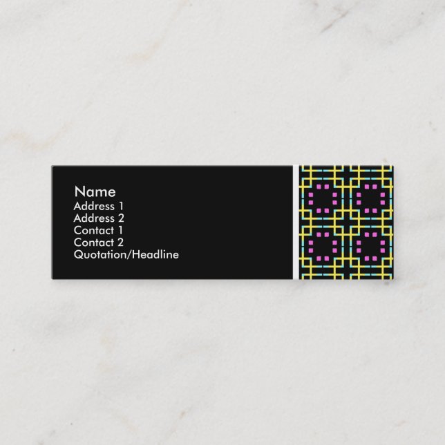 Textur Tone - Terrazzo Muster 012 - Schwarz Mini Visitenkarte (Vorderseite)