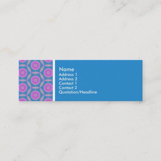 Textur Tone - Terrazzo Muster - Blau Mini Visitenkarte (Vorderseite)