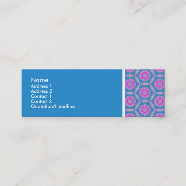 Textur Tone - Terrazzo Muster - Blau Mini Visitenkarte (Vorderseite)