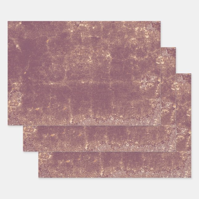 Textur Vintag Maroon Tan Dekoupage Muster Geschenkpapier Set (Set)