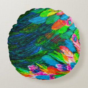 Textur von Seidenstoff. Hintergrund. Bunte Fee Rundes Kissen