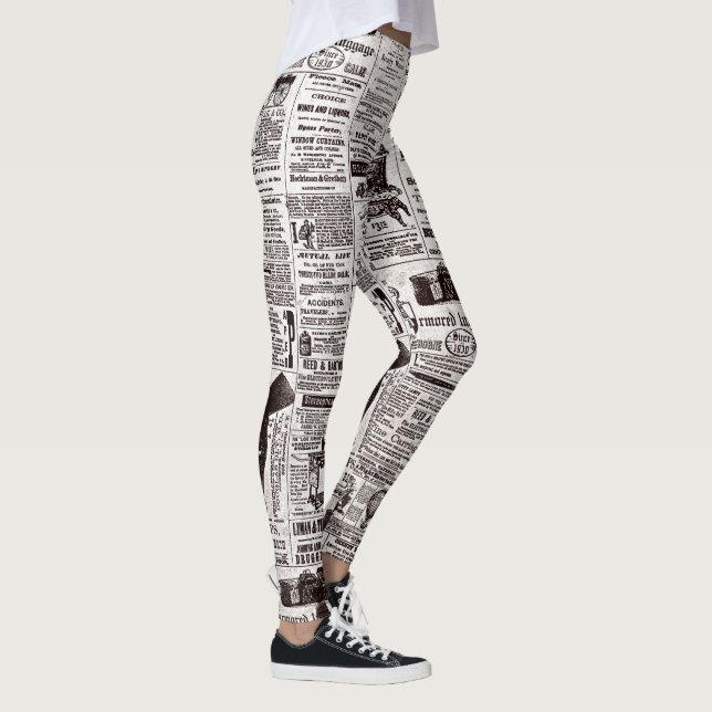 Textur Zeitungs-Leggings Leggings (Rechts)