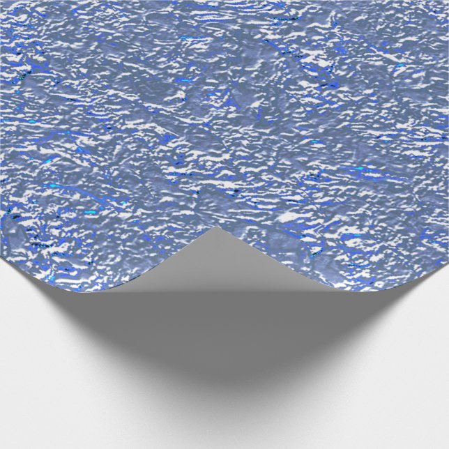 Textura rústica azul e efeito prateado geschenkpapier (Ecke)