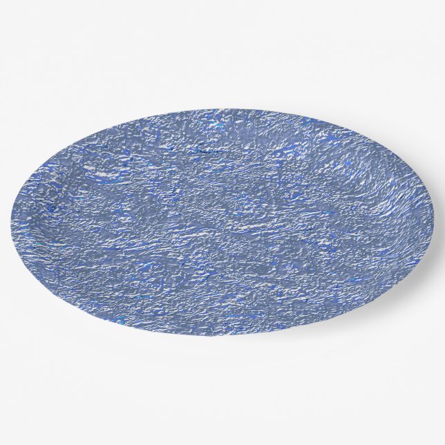Textura rústica azul e efeito prateado pappteller (Schrägansicht)