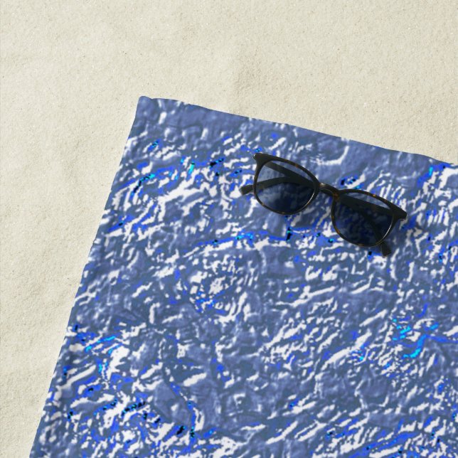 Textura rústica azul e efeito prateado strandtuch (Beispiel)