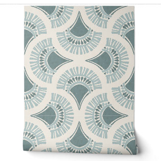 Texturale Boho-Geometrie-Sonnenlüfter - Graublauer Tapete