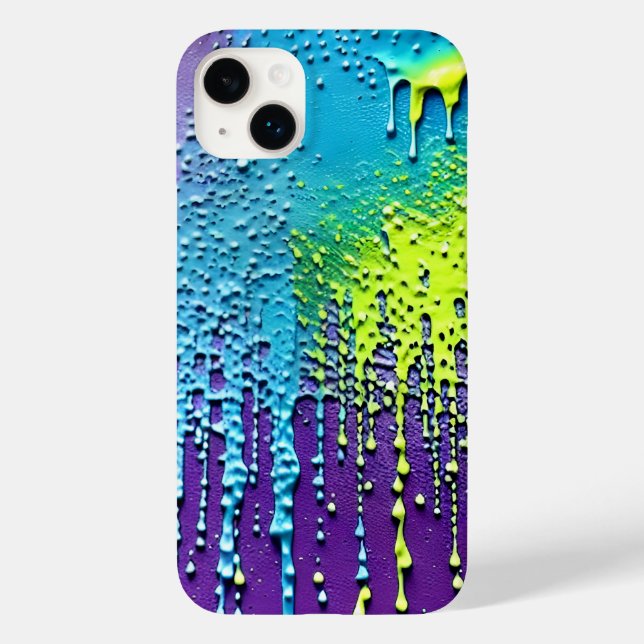 Texture Paint Neon Lila Green Blue Confetti Case-Mate iPhone Hülle (Rückseite)