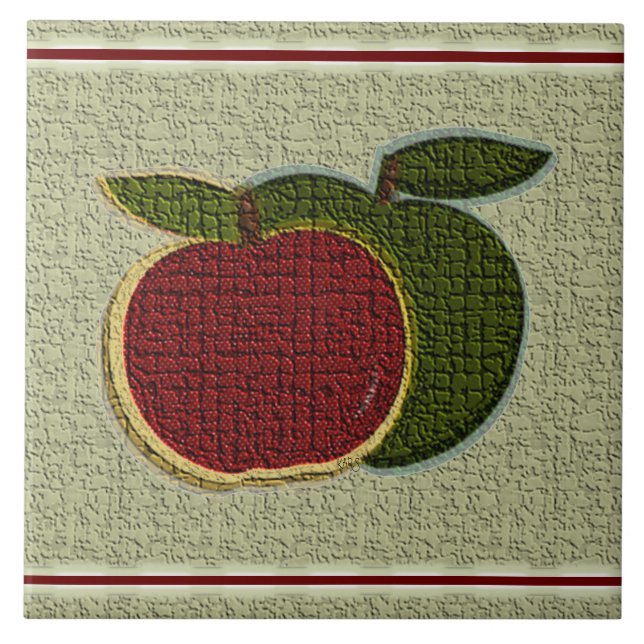 Textured Apples Fliese (Vorderseite)
