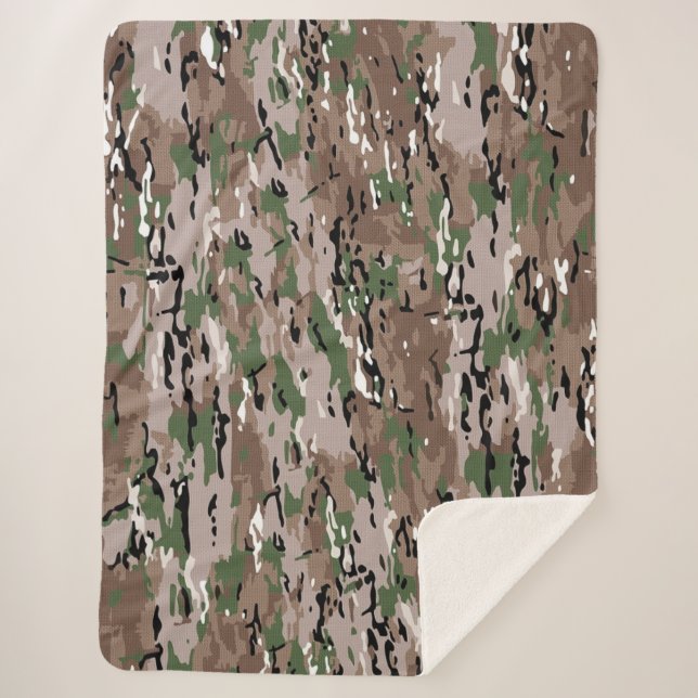Textured Blended Army Camouflage Hund Sherpadecke (Vorderseite)