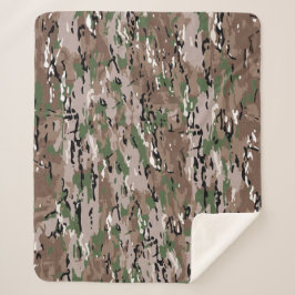 Textured Blended Army Camouflage Hund Sherpadecke