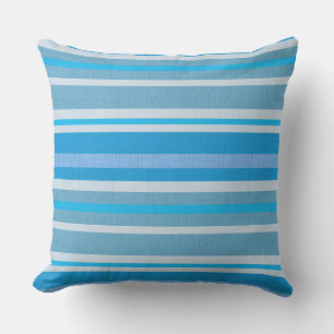 TEXTURED BLUE COTTON STRIPES Kissen werfen