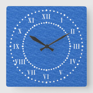 Textured Blue Look römische Zahlen Wall Clock Quadratische Wanduhr