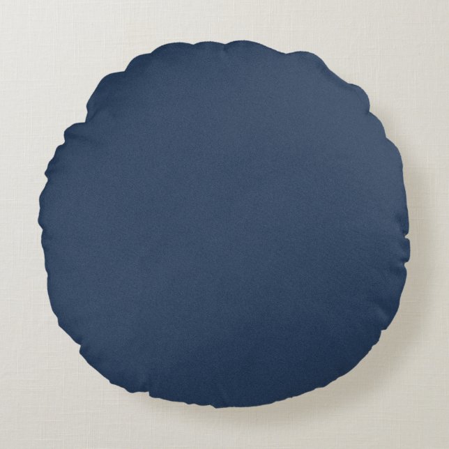 Textured Blue Round Cushion 16 Inch Rustic Vibes Rundes Kissen (Vorderseite)