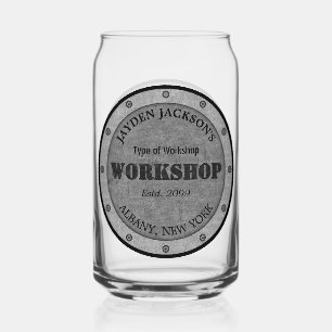 Textured Effect Shop Werkstatt Shed Man Höhle Bier Dosenglas