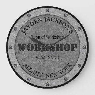 Textured Effect Shop Workshop Shed Man Cave Clock Große Wanduhr