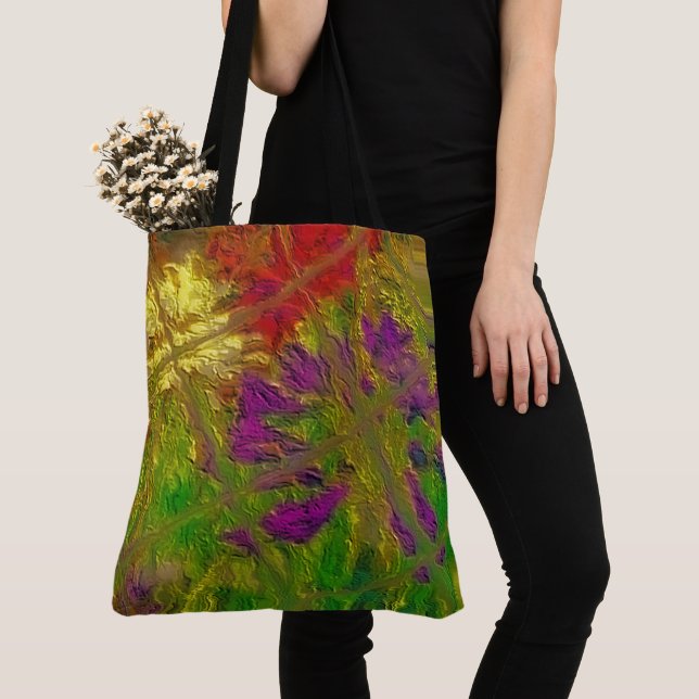 "Textured Florals" (groß) Schulter-Tote (Von Nahem)