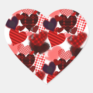 Textured Heart Collage Herz-Aufkleber