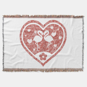 Textured Heart Flamingo Liebe Decke