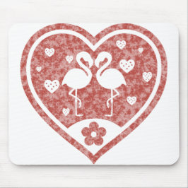 Textured Heart Flamingo Liebe Mousepad