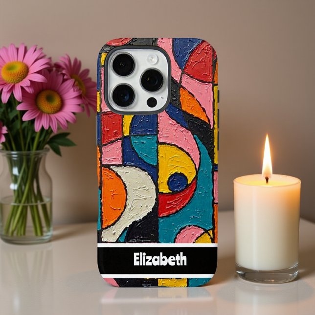 Textured Impasto Earthy Geometric Smartphone Case-Mate iPhone Hülle (Von Creator hochgeladen)