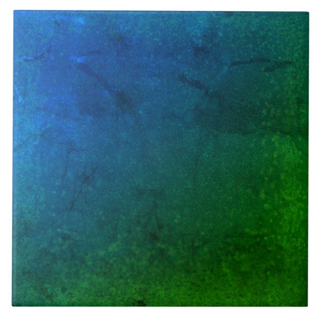 Textured Midnight Blue und Green Keramik tile Fliese (Vorderseite)
