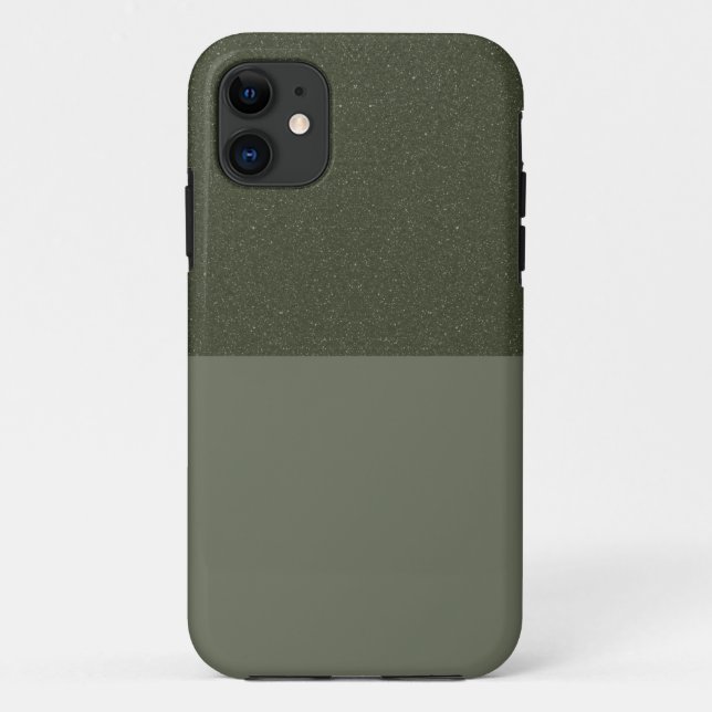 Textured Moss Green iPhone 11 Case - Split Design (Rückseite)